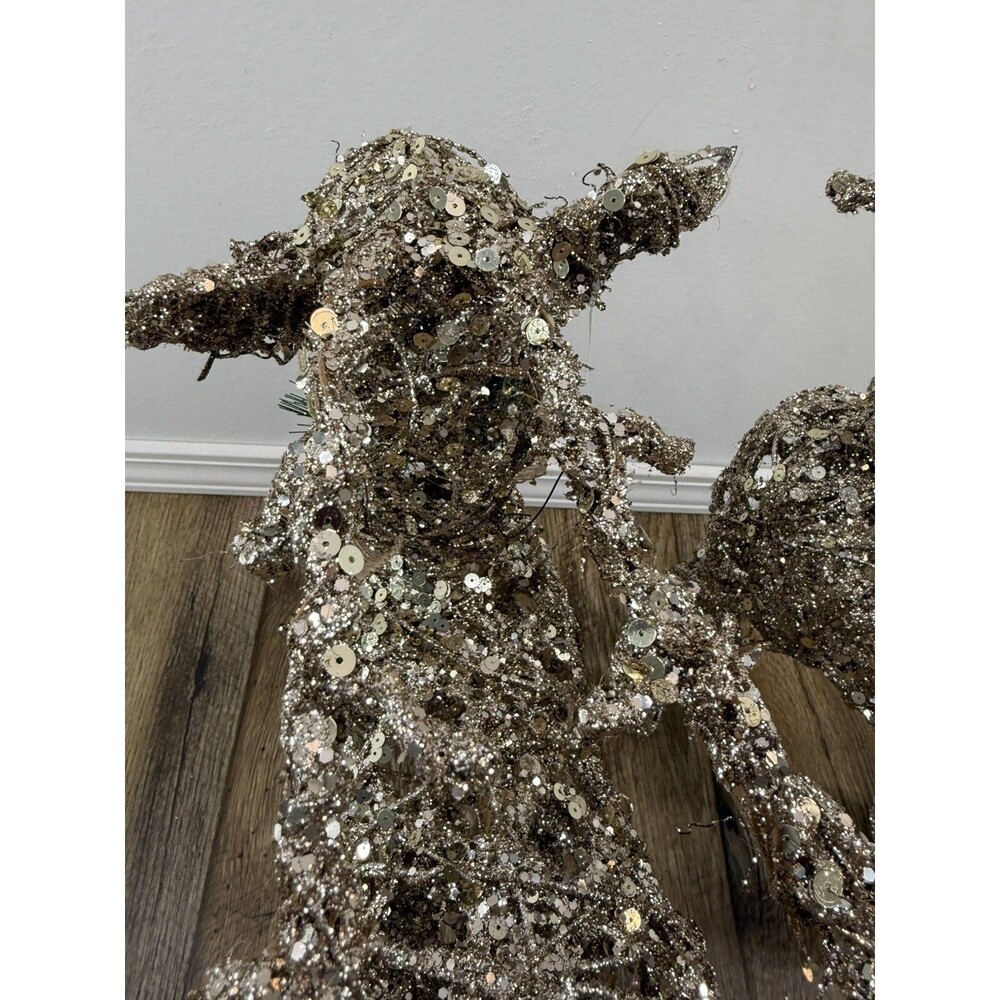 New 1 Christmas Reindeer Figurines 19” Standing Holiday Decorations - Picture 10 of 11